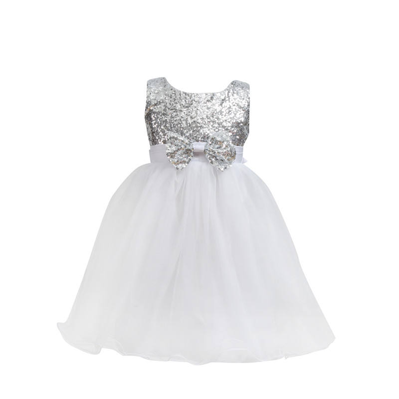 Silver Baby Dress New Design Party Tutu Dresses