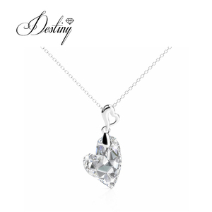 Puramente corazón colgante dulce corazón <span class=keywords><strong>gargantilla</strong></span> collar adornado con cristales <span class=keywords><strong>Swarovski</strong></span> 925 plata esterlina Daisini collar - Product Image 2