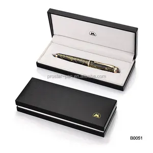 Paper Pen Box Promotional Package Black Paper Pen Box Velvet Decoration Customized Logo Available