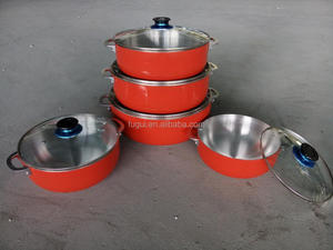 20/24/26/30/34/36/38/42 cm aluminio caldero con satén Acabado Interior y Rojo pintura exterior - Product Image 3
