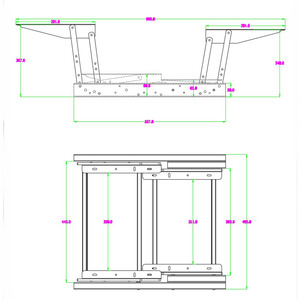 Đồ nội thất phần cứng Bảng 2 trong <span class=keywords><strong>1</strong></span> cà phê và ăn trưa đu-lên bảng hàng đầu Vuông khung bướm bảng cơ chế - Product Image 3