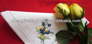 ผ้าเช็ดปากผ้าฝ้ายผ้าลินินแบบปักทำด้วยมือสำหรับใช้ในบ้านและร้านอาหารสไตล์เรียบง่ายสำหรับงานแต่งงาน - Product Image 4