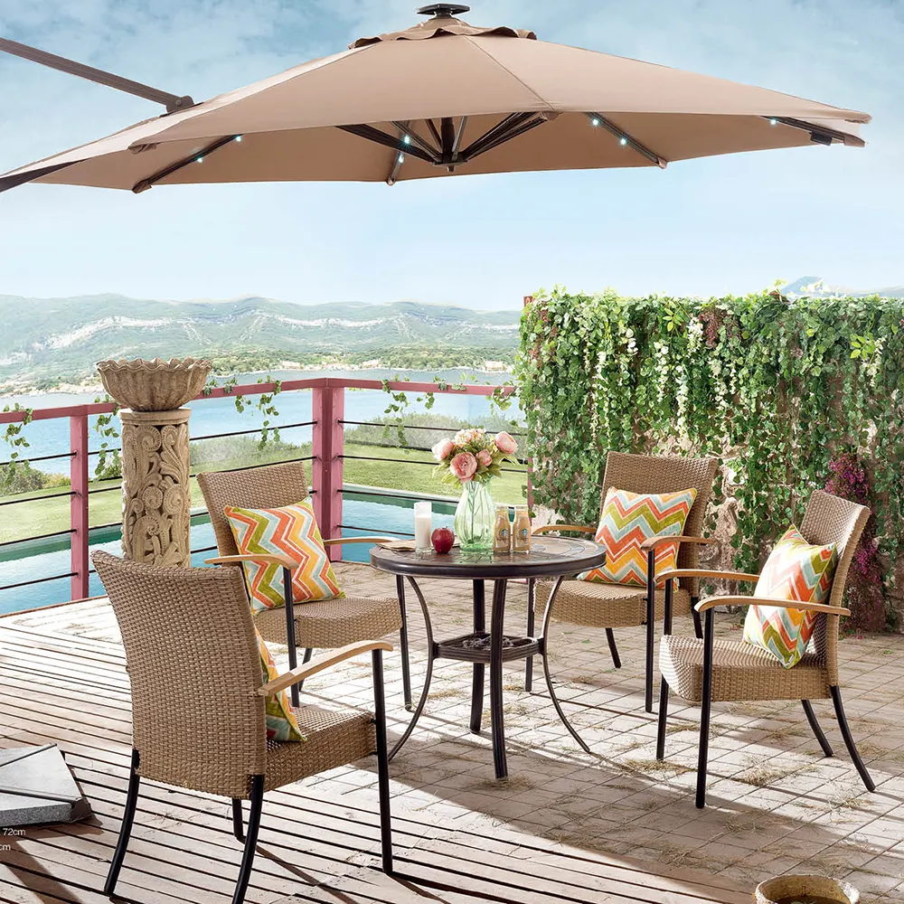 매혹적인 디자인 의자 테이블 커피 세트 유럽 정원 호텔 야외 등나무 가구 세트