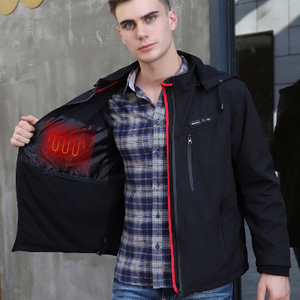 Winter Men's Casual <strong>Plus</strong> <strong>Size</strong> Quilted <strong>Jacket</strong> with Heating Systems USB Charger <strong>Waterproof</strong> Hood - Product Image 3