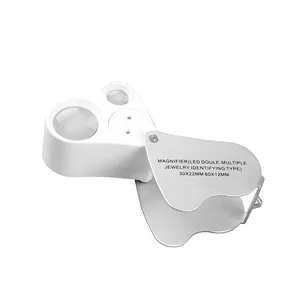 Portable 30X 60X Pocket Microscope Dual Lens LED Illuminated Jewelry Magnifier