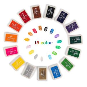 Tampons encreurs de timbre les plus vendus solubles dans l'eau pour enfants bricolage Scrapbooking, impression de doigts et fabrication de cartes 15 couleurs d'encre artisanale - Product Image 5
