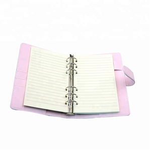 Wholesale A7 PU <strong>Leather</strong> Hardcover Loose-Leaf Journal Diary Organizer <strong>Notebook</strong> 6 Holes Ring Binder <strong>Refillable</strong> - Product Image 6