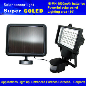 6V 4W 60LEDS de Color blanco PIR Sensor de movimiento Solar LED lámpara Solar humanos Luz de inducción para el jardín y <span class=keywords><strong>la</strong></span> iluminación de <span class=keywords><strong>la</strong></span> calle - Product Image 1
