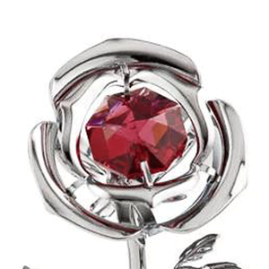 Crystocraft Red Rose Wedding Favor Brilliant Cut <b>Chrome</b> Red Crystal Decorated Iron 3.2x8cm Packaged in Gift <b>Box</b> - Product Image 2