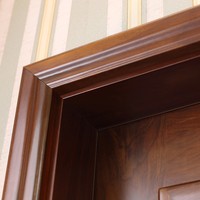 Porte d'entrée luxueuse en placage de noyer noir, double porte en bois avec prévention incendie et surface finie
