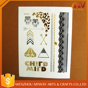 Meterial grandes ecológico decorativo sello <span class=keywords><strong>de</strong></span> oro <span class=keywords><strong>de</strong></span> diseño <span class=keywords><strong>de</strong></span> encargo del tatuaje - Product Image 2