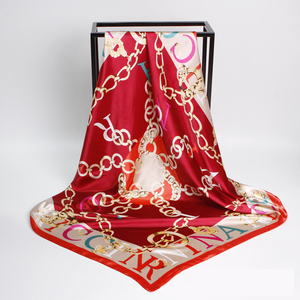 Écharpe en <span class=keywords><strong>soie</strong></span> pour femmes, motif tendance, grand <span class=keywords><strong>foulard</strong></span> carré en satin - Product Image 3