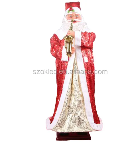 1.3m 4.3ft musica elettrica danza natale babbo natale con sassofono