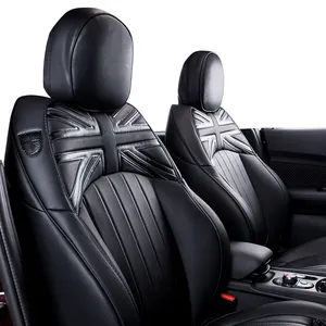 Tout nouveau matériau en PVC importé Union Jack Style noir et rouge housse de siège pour mini cooper F56 F55 F54 F60 R60