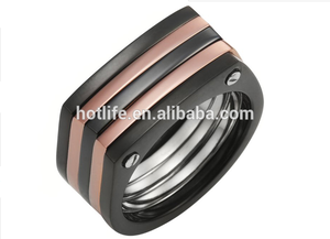 Alibaba gros Custom made bande <span class=keywords><strong>carré</strong></span> <span class=keywords><strong>solitaire</strong></span> bague pour hommes - Product Image 2