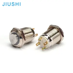 A12-10DH metal momentary waterproof 12mm push button switch illuminated DC6v 12v 24v