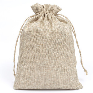 Sacchetto in Iuta Ecologico Biodegradabile <span class=keywords><strong>di</strong></span> Colore Naturale con Cordoncino - Product Image 3