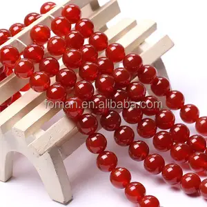 Batu Permata Longgar Alami Bulat Merah 10Mm