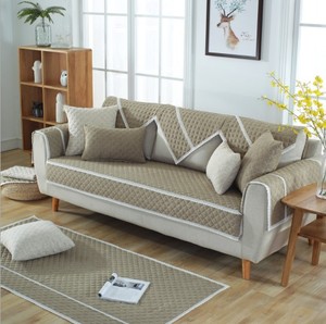 Charmcci 600203 Elegant New Quilted Sofa Cover Plain Fabric Upholstery Non-slip Latest Design <strong>Slipcover</strong> - Product Image 4