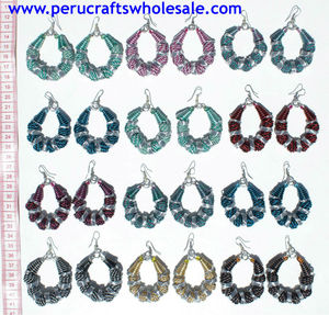 ต่างหูลวดโลหะทำด้วยมือต่างหูแฟชั่นสไตล์เปรูสดใสน่ารักสแตนเลสห่อเครื่องประดับสำหรับเป็นของขวัญ - Product Image 2