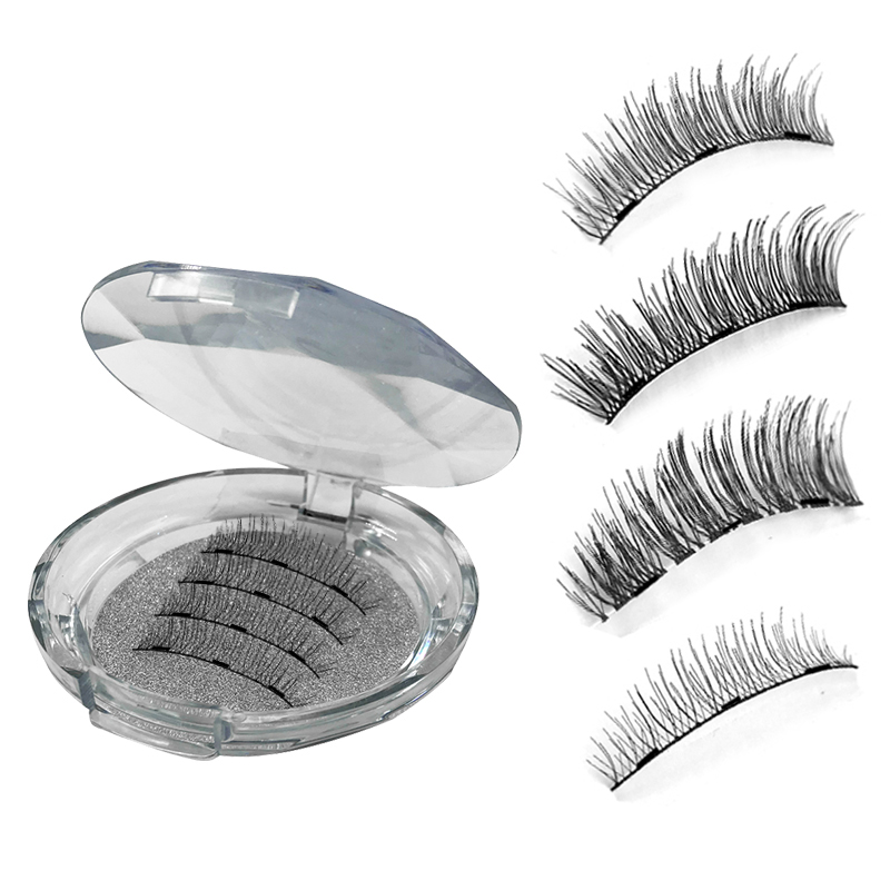 Оптовая продажа, натуральные, дешевые, хорошие, три магнитных ресницы, частная марка, Синтетическая лента, магнитные ресницы