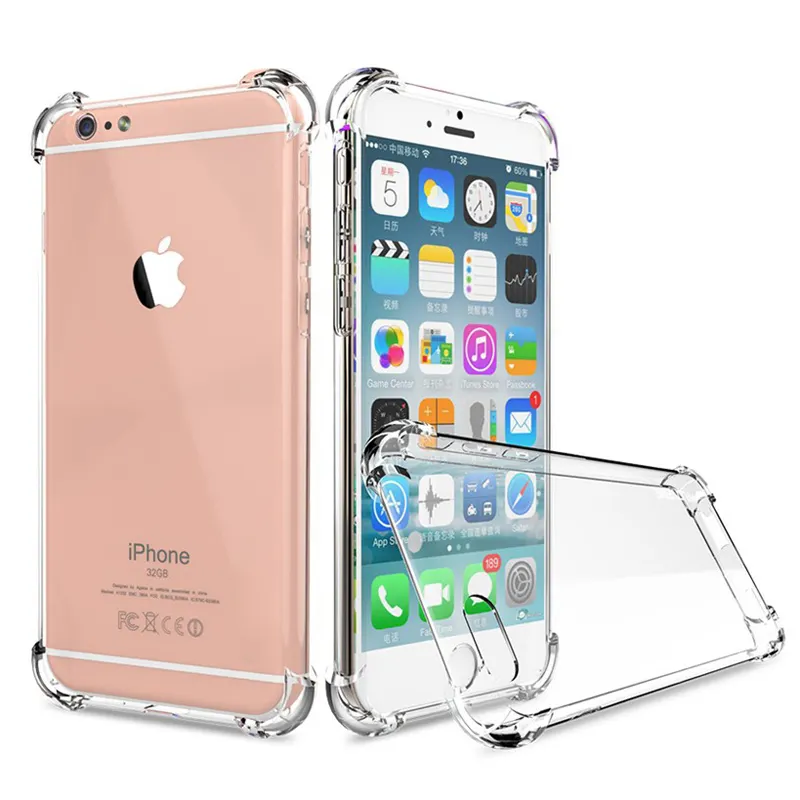 Soft clear transparent TPU phone case for iphone 7/8 cover