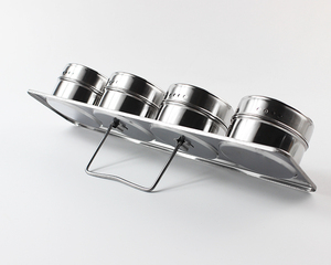 <span class=keywords><strong>Set</strong></span> di 4 Barattoli Magnetici in Acciaio Inox per <span class=keywords><strong>Condimenti</strong></span> e Spezie - Product Image 4