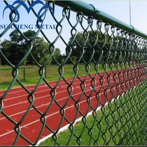 guangzhou commercial chain link fence panels galvanized iron wire mesh for perimeter fence