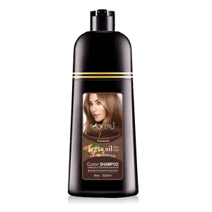 Organik Keratin Kolagen Rambut Sampo Non Alergi Cepat Mudah Pewarna dengan Argon Minyak Pembuatan Penjualan Langsung Light Brown Hair Shampoo