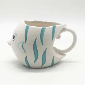 Mới Dễ Thương 3D Cá Hình Cốc Vui Gốm Cà Phê Trà Nước Mug Tùy Chỉnh