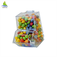 Vitrine de présentation en acrylique transparent pour bonbons, boîte de présentation de comptoir en Lucite avec séparateurs pour bonbons, snacks et pâtisseries