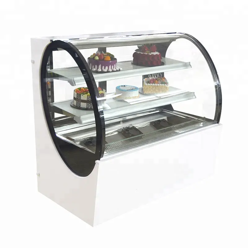 wholesale sweet counter glass refrigerated oval display cake freezer