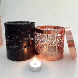 Christmas Decorative Cylinder Black Metal <strong>Lantern</strong> <strong>Candle</strong> With for <strong>Candle</strong> Holder - Product Image 1