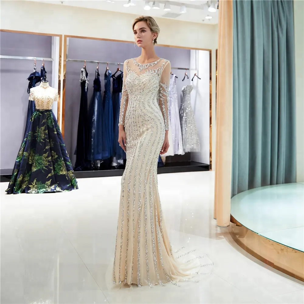 2023 mermaid gowns prom evening dresses prom long sleeves party sequin evening dresses African party prom gowns black woman