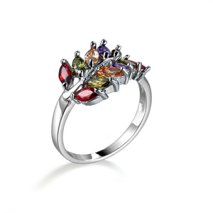 Dernière folie blanc bague en or bijoux de mode anneaux mousseux blanc EQ zircon amour symbole anneau - Product Image 1