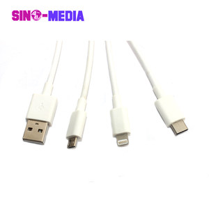 3 trong 1 <span class=keywords><strong>USB</strong></span> sạc cáp đa hợp âm sạc, Trắng phổ đa <span class=keywords><strong>USB</strong></span> cáp điện thoại - Product Image 2