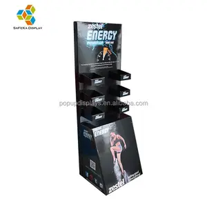 Corrugated Foldable Standee Custom Printing Template Stand Pop Up Paper Display Banner With Pockets For Chewing Gum