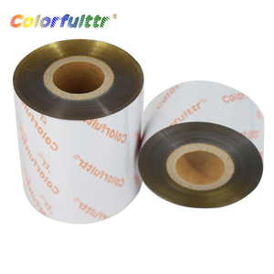 Cinta de impresora de transferencia térmica de resina/cera de código de barras TTR dorada metálica para etiqueta satinada - Product Image 3