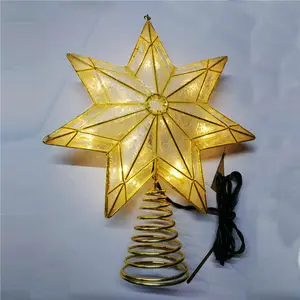Toppers d'arbre de noël ornement pour sapin de noël, grand LED lumineux, étoile scintillante avec base