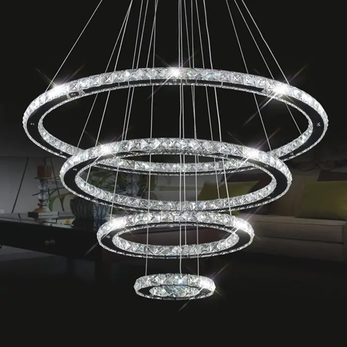 Fancy remote dimming luce del pendente di lusso moderno lampadario di cristallo