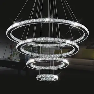 Lampu Gantung Kristal Redup Jarak Jauh Mewah, Lampu Gantung Kristal Modern Mewah