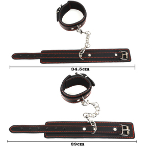 LOBO NEGRO cuerda set kit conjunto de cuello femenino de sujeción para adultos juguetes sexuales masculinos de cuero servidumbre - Product Image 4