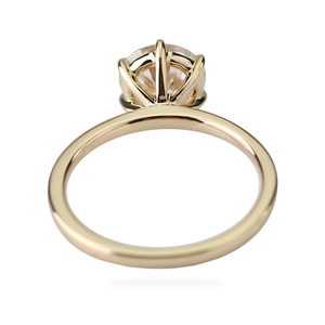 <span class=keywords><strong>Anello</strong></span> <span class=keywords><strong>Solitario</strong></span> in Oro Giallo Massiccio 14k con Moissanite Taglio Rotondo da 2 Carati, 8mm, Colore GH, per Matrimonio - Product Image 3