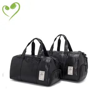 Sac de Sport Logo Personnalisé Voyage Sac En Cuir Noir Sac De Sport En Cuir - Product Image 1