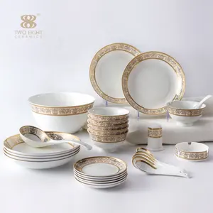 Vajilla de porcelana de hueso elegante para restaurante