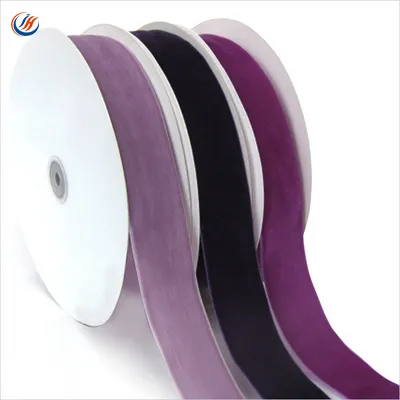 High Quality Sample Free Soild Color Nylon Velvet Ribbon