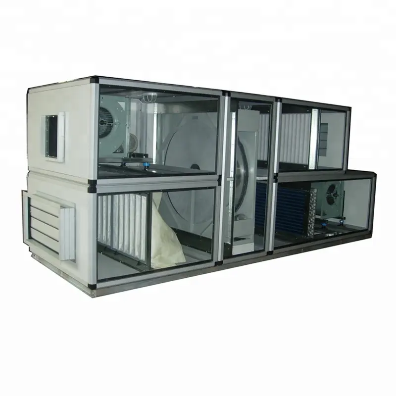 Unidade de manuseio de ar modular, sistema de recuperação de ar fresco, pré-resfriamento, roda térmica ou placa, tipo de troca de calor