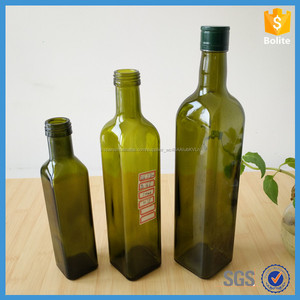 Botella de vidrio con tapas de color verde <span class=keywords><strong>oscuro</strong></span>, botella de aceite de oliva para cocinar con tapas de aluminio - Product Image 3