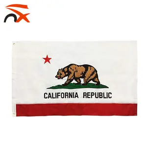 Özel 3 * 5ft nakış kaliforniya bayrağı ile 210d naylon oxford kumaş
