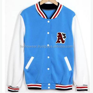 Vente en gros de veste universitaire Dodger classique en coton bleu et blanc pour hommes, vêtements d'extérieur élégants et légers pour l'université, OEM - Product Image 1